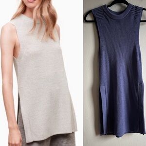 Aritzia Wilfred Sz XS Palmier Lavender Sleeveless Longline Sweater Vest
